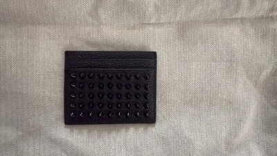 Women's Christian Louboutin Black Studded Red Interior Card Holder One Size - Image 1 of 4