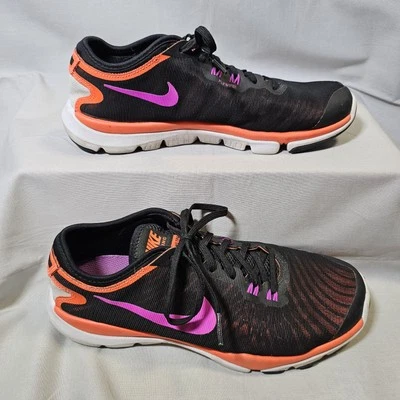 Nike Flex Supreme TR 4 Womens 7 Black Pink Running Jogging Shoe 819026-005 - Image 1 of 4