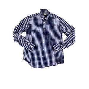 Camicia abito uomo manica media lunga J crew blu a quadri ottima  - Foto 1 di 9