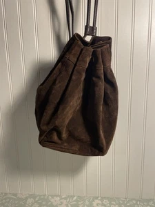 Vintage Talbots Brown Suede Sling Backpack - Picture 1 of 7