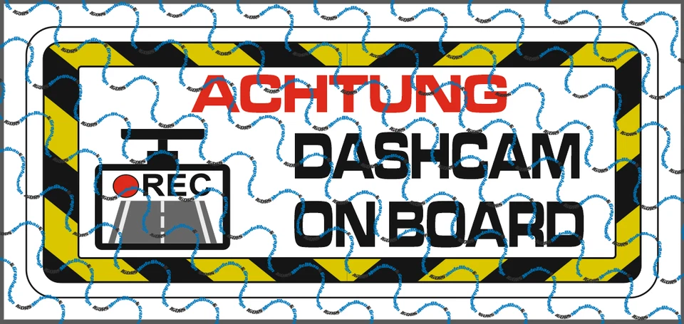 20773 Aufkleber Achtung DASHCAM OB BOARD 7x3cm - Bild 1 von 1