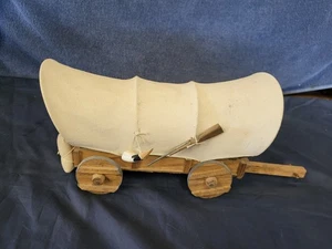 Conestoga Hecho a Mano Vintage Madera Realista Vagón Cubierto Modelo Decoración Occidental - Imagen 1 de 5