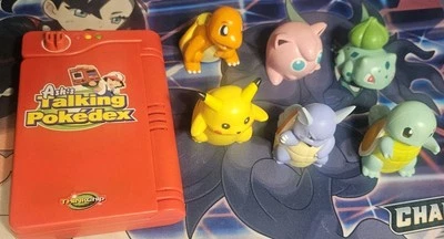 2000 Hasbro Ash's Talking Pokedex, 6x Pokemon Figures Included! Tested! ⚡️🔥💧🍃 - Image 1 of 4