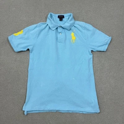 Polo Ralph Lauren Shirt Youth XL Blue Big Pony #3 Custom Slim Fit Short Sleeve - Image 1 of 4