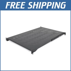 Heavy-Duty 1U Vented Rack-Mount Shelf - Universal 19'' Fit for Equipment Storage - Picture 1 of 11