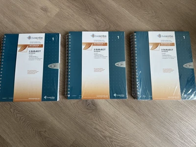 Set of 3 LIVESCRIBE 3 subject Dot Paper Notebook 1 College Ruled 150 Sheets NEW - Image 1 of 2