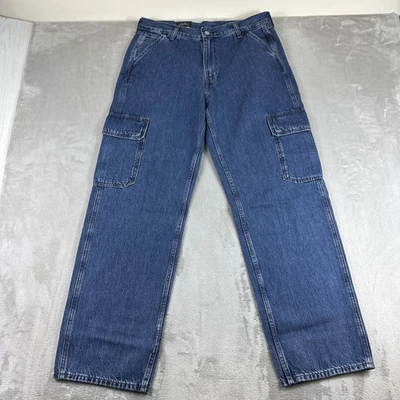 Levi's 568 Premium Jeans Men's Size 33x32 Loose Straight Cargo Blue Denim Cotton - Image 1 of 4