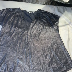 Chico’s Top Pullover 3 Silber Metallic Grau Urlaub Silvester Glitzer 308 - Bild 1 von 22