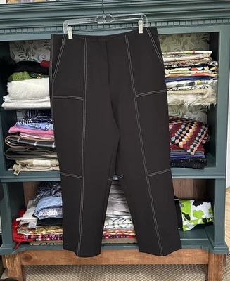 Pantalones al tobillo KARL LAGERFELD PARIS costuras en contraste para mujer talla 14 Foto 1 de 4