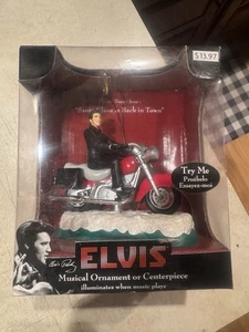 Elvis Presley musikalischer Motorrad Weihnachtsschmuck neu im Karton Ben Display staubig - Bild 1 von 13