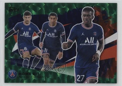 2021 Paris Saint-Germain Team Set Kit Cards Neon Green Icy Foil Leandro Paredes - Image 1 of 2