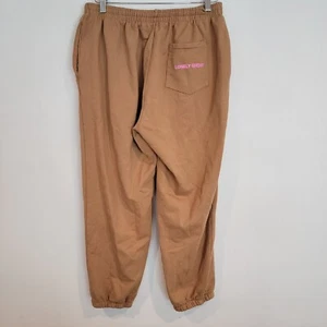 Lonely Ghost Ghosty Sweatpants Joggers Tan Brown Pink Size Large Drawstring RARE - Picture 1 of 10