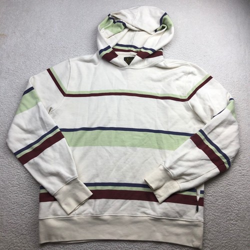 OFF WHITE Felpa con cappuccio Lucky Brand da uomo verde scuro blu rosso a righe casual