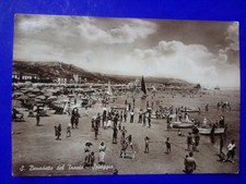 ???? CARTOLINA FOTO 1948 S.BENEDETTO DEL TRONTO SPIAGGIA ANIMATA VILLE LIBERTY ????