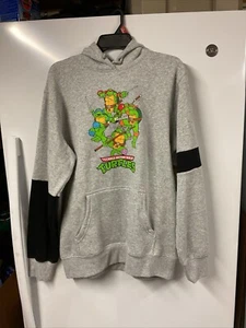 Nickelodeon Teenage Mutant Ninja Turtles Pullover Hoodie Sweatshirt Gray Lg NWT - Picture 1 of 6
