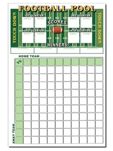 PÓSTER REUTILIZABLE DE 100 CAJAS DE FÚTBOL CUADRADAS BLOQUE OFICINA PISCINA SUPER BOWL FIESTA + BOLÍGRAFO - Imagen 1 de 4