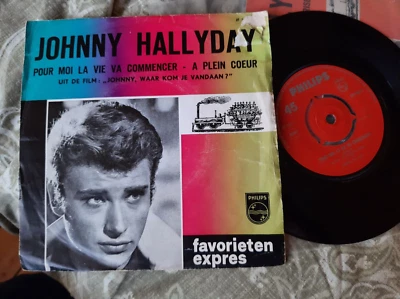 JOHNNY HALLYDAY - Pour Moi La Vie Commencer Rare Dutch PS 7' 1963 OST EX - Image 1 of 4