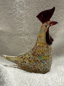 Murano Glass Rooster Chicken  Figurine Hand Blown - Picture 1 of 7