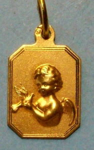 MEDAGLIA U.S.A(1) ANJO DA GUARDA 0,9250 ORO CONTRASTO PORTOGHESE 1 GRAMMO 15x12m/m - Foto 1 di 1