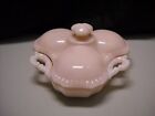 Cambridge Tuscan Color Opaque Pink Milk Glass Divided Candy / Relish Lidded Dish