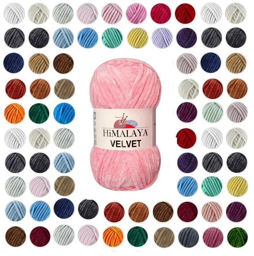 HIMALAYA DOLPHIN 5 x Himalaya 100 g Velvet Chenille-Wolle Handarbeit Amigurumi Stricken 42 Farben