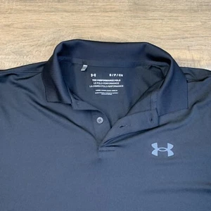 Under Armour Mens Playoff Polo Shirt Size Small Slim Black Polyester Spandex B10 - Picture 1 of 21