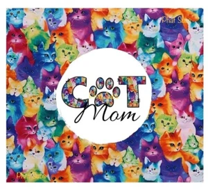 20oz Tumbler Wrap Sublimation Colorful Cat Mom Ready To Press Heat Transfer - Picture 1 of 1
