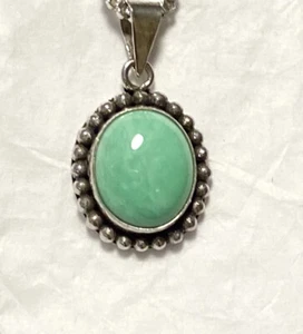 Beautiful Natural Rare Varascite Pendant 1” 925 Sterling Silver 🌹 - Picture 1 of 10