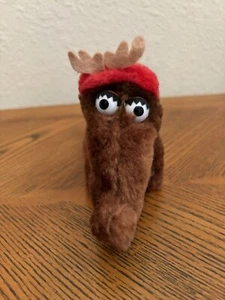 Vintage Applause Sesame Street Snuffleupagus Plush Toy 5 " with reindeer hat - Picture 1 of 5