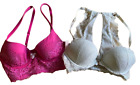 Victoria's Secret Pink Set 2 Bras Demi Buste Date Push Up 32C 32B Please Read