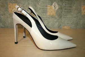 New Zara TRF Nude patent Leather Slingbacks 41 / 10.5 - Picture 1 of 5