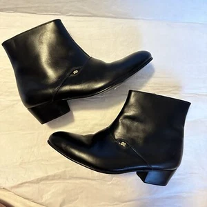 Vintage Sir Imperial Black Leather Ankle Booties Size 9.5 EE - Picture 1 of 7