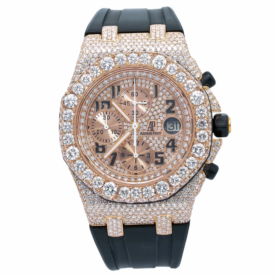 Audemars Piguet 42MM Royal Oak Offshore Rose Gold Leather Iced Out - 25940OK - Image 1 of 4