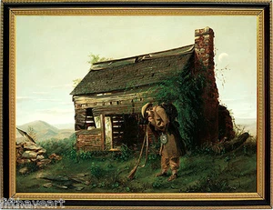 Arte de la Guerra Civil Henry Mosler Causa Perdida Pintura Impresión con Marco Dorado - Imagen 1 de 1