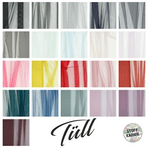 Tüll Stoff Meterware Soft Mesh 150cm Breite Tüllstoff Deko Netz 21 Farben Nähen - Bild 1 von 26