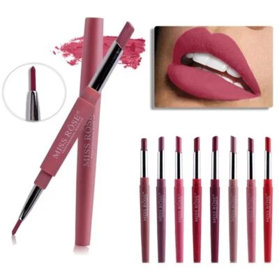 Waterproof Lipstick Pencil - Double-End 8 Color Long-Lasting Matte Liner Pen 1PC - Image 1 of 4