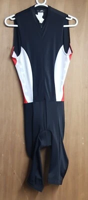  Men's Triathlon Tri Suit Padded Compression Running Swimming Cycling Skinsuit - Image 1 of 3