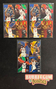 1996 Skybox USA Hakeem Olajuwon Karl Malone & Multi Quad Mini Lot of 3