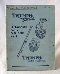 De colección Junio 1956 Triumph Terrier & Tiger Cub Motocicleta Piezas Catálogo Nº4 - Imagen 1 de 8