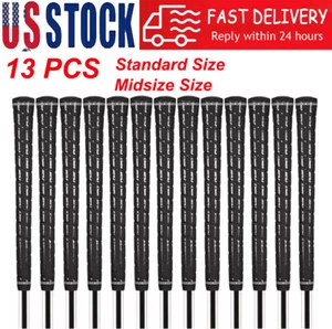 13Pcs Golf Grip Club Grip Tour Wrap High-Tack Rubber Girp Durability Grip Black - Picture 1 of 9