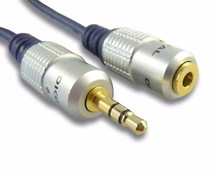 Quality 5m 3.5mm Jack Headphone Extension Cable M-F Gold Screened 3.5