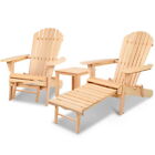 3 Piece Outdoor Beach Chair And Table Set Gardeon