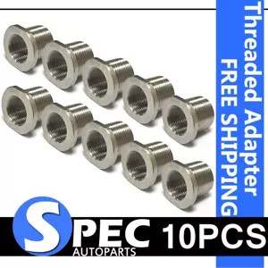 10 PCS 1/2-28 ID to 5/8-24 OD Threaded Adapter Stainless Steel Fits Oil Filter - Picture 1 of 7