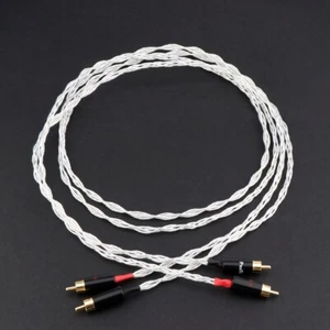 OCC versilberte Cinch-Audiosignalleitung AudioVerstärker RCA-Verbindungsleitung - Bild 1 von 9
