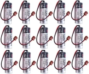 Batería 15X ER17500V 3.6V 2700mAh PARA PLC Omron CS1W-BAT01 con pequeño enchufe marrón - Imagen 1 de 6