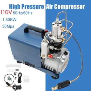 110V Auto Stop High Pressure Paintball Electric Air Compressor Pump PCP 30MPa - Picture 1 of 10
