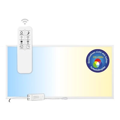 LED Panel Deckenleuchte 120x30 120x60 CCT / RGB+CCT Dimmbar mit FB Farbwechsel - Bild 1 von 4
