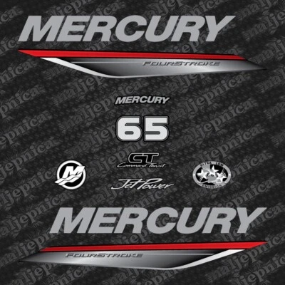 Juego de calcomanías fueraborda Mercury 65 hp cuatro tiempos (2018-2023) kit de repuesto réplica Foto 1 de 2