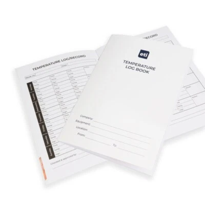 Fridge Temperature Log Books Pack of 5 Freezer Catering ETI 6 Month Record