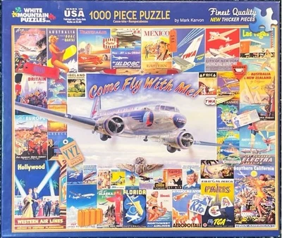 *RARE (2013) White Mountain Puzzle “Come Fly With Me” 1000pc *COMPLETE - Image 1 of 3